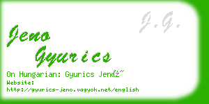 jeno gyurics business card